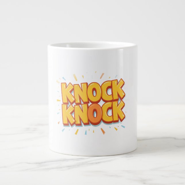 Caneca De Café Grande Knock knock  (Frente)