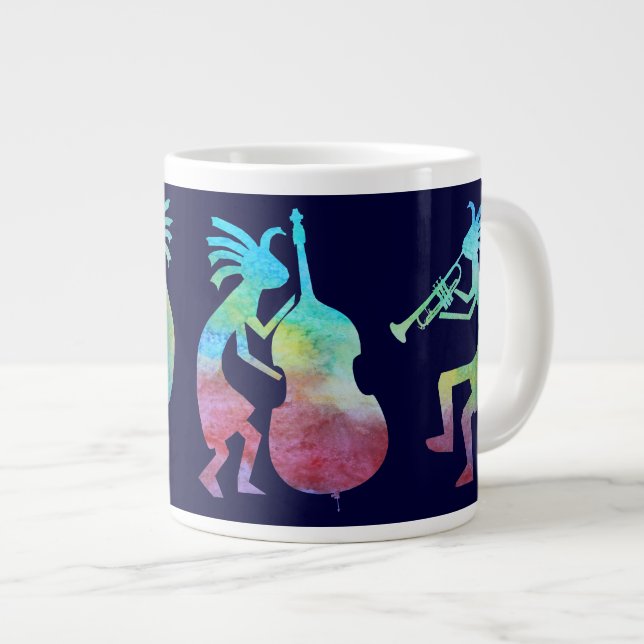 Caneca De Café Grande Kokopelli Jazz (Frente Esquerda)