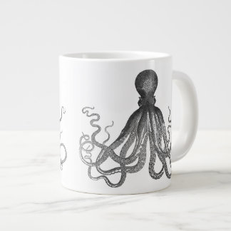 Caneca De Café Grande Kraken - Polvo Gigante Negro / Cthulu