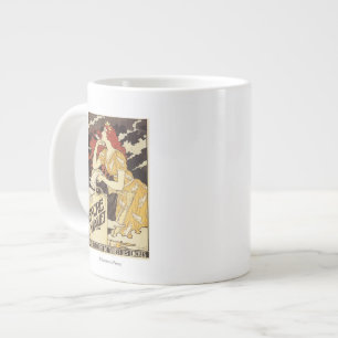 Caneca De Café Grande L. Marquet Ink - Mulher de Cabeça Vermelha e Har