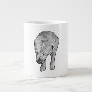 Caneca De Café Grande Labrador Fireside com Pontos Festivos Finos