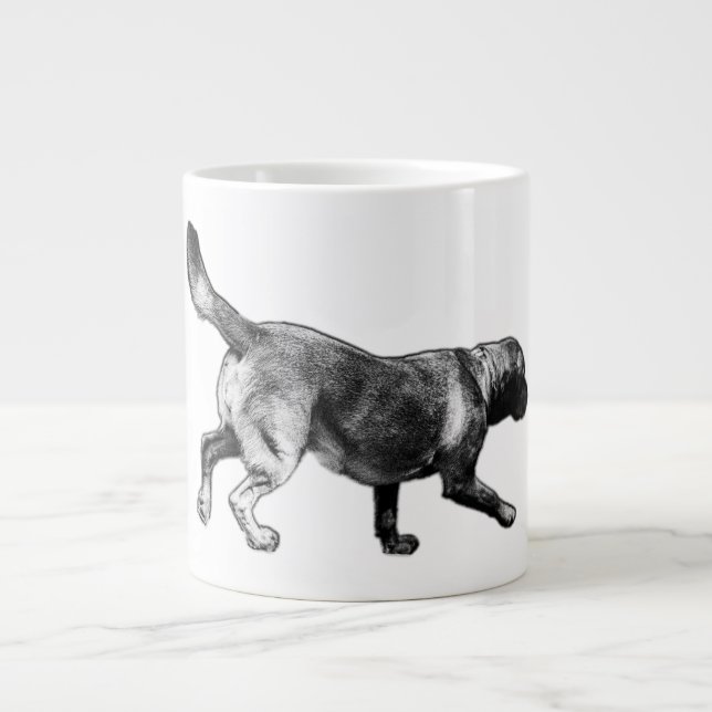 Caneca De Café Grande Labrador Retriever Ink Art Mug (Frente)
