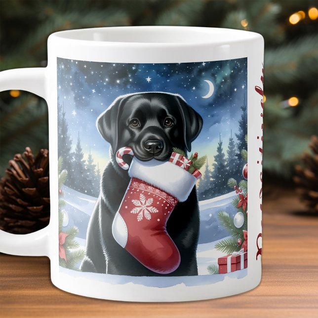 Caneca De Café Grande Labrador Retriever natal empilhando Cachorro (Criador carregado)