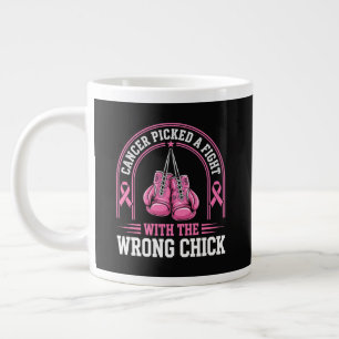 Caneca De Café Grande Laço Rosa Conscientização do Câncer de Mama Luta R
