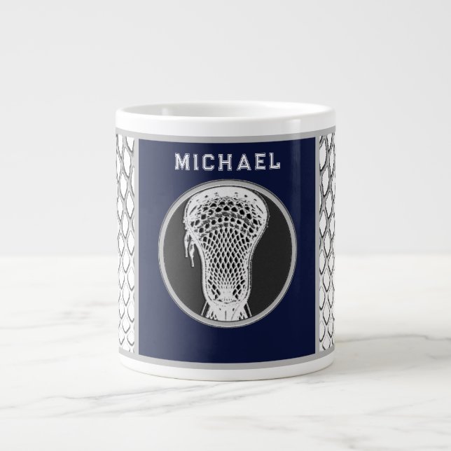 Caneca De Café Grande Lacrosse Personalizada - Lacrosse Giant Coffee Mug (Frente)