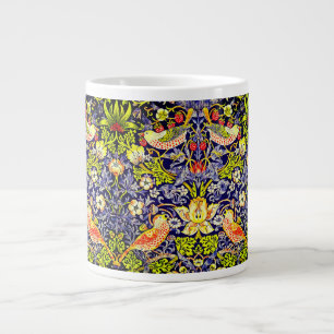 Caneca De Café Grande Ladrão de Morangos Pássaros William Morris