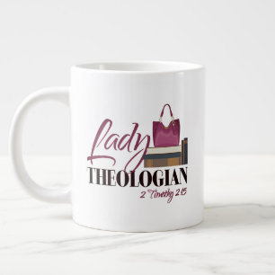 Caneca De Café Grande "Lady Theologian" JUMBO Mug (com citação de Elli