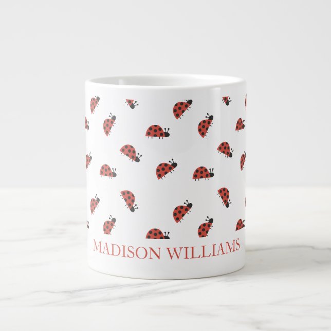 Caneca De Café Grande Ladybug Mug personalizado | Presente Personalizado (Frente)