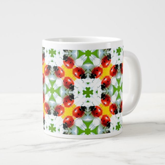 Caneca De Café Grande Ladybugs Art 1 Jumbo Mug (Frente Esquerda)