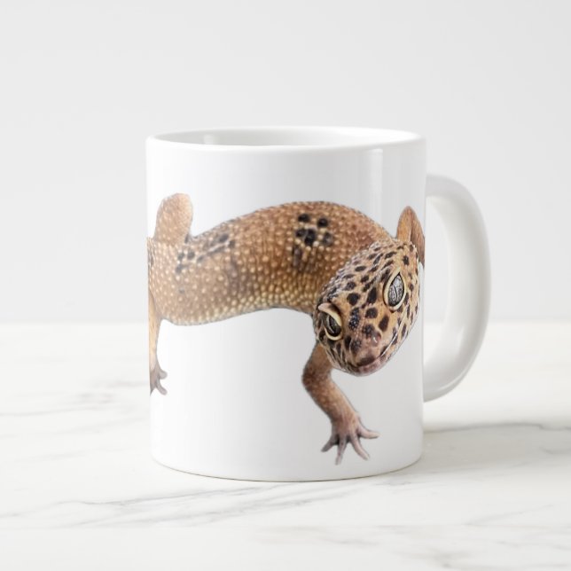 Caneca De Café Grande  Lagartixa Leopardo  (Frente Esquerda)