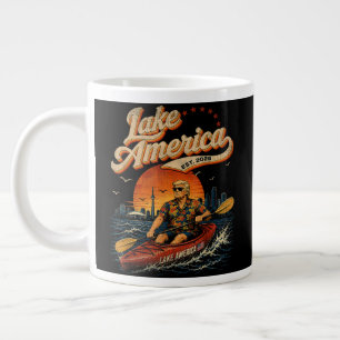 Caneca De Café Grande Lago América EUA Anteriormente Patriótico Vintage
