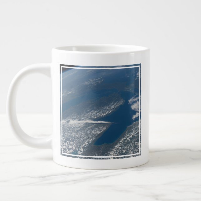 Caneca De Café Grande Lago Michigan, Lago Huron E Estado De Michigan. (Esquerda)
