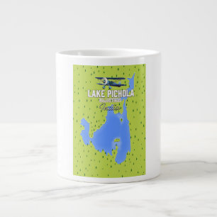 Caneca De Café Grande lago Pichola, Índia mapa de pôster de viagem.