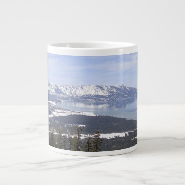 Caneca De Café Grande Lago Tahoe (Frente)