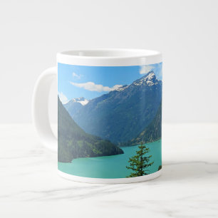 Caneca De Café Grande Lago Turquesa da Montanha Snowy em Washington