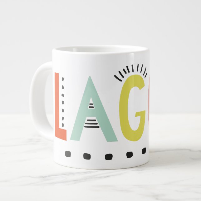 Caneca De Café Grande Lagom Colors Specialty Mug (Frente Esquerda)