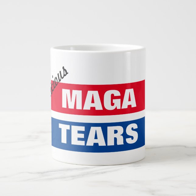 Caneca De Café Grande Lágrimas deliciosas de MAGA (Frente)