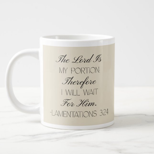 Caneca De Café Grande Lamentations 3:24 Hope Bible Verse Mug  (Esquerda)