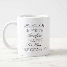 Caneca De Café Grande Lamentations 3:24 Hope Bible Verse Mug 