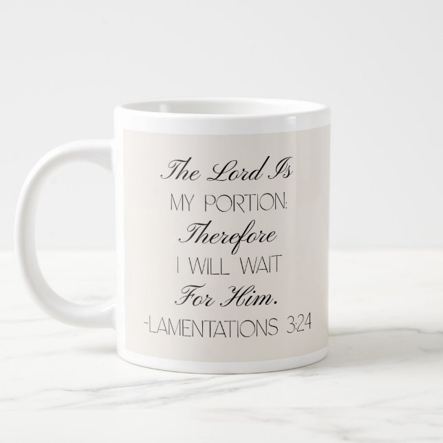 Caneca De Café Grande Lamentations 3:24 Hope Bible Verse Mug  (Esquerda)