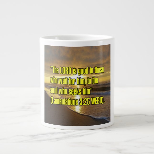 Caneca De Café Grande Lamentations 3:25 WEBU Mug (Frente)