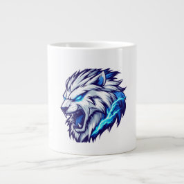 Caneca De Café Grande Lâmpada Elétrica de Raiva - Azul Negrito