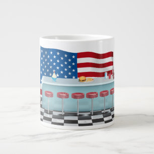 Caneca De Café Grande Lanchonete Clássica Americana Vintage
