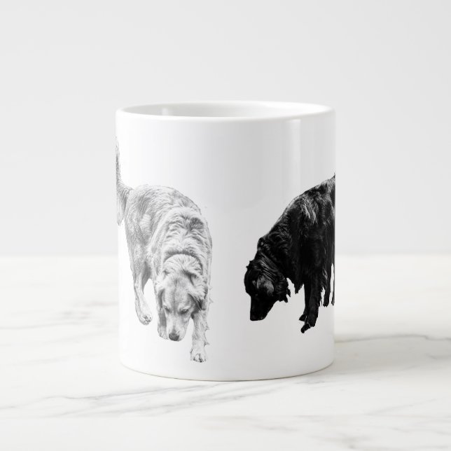 Caneca De Café Grande Lanterna-Brilho - Retriever Duo (Frente)