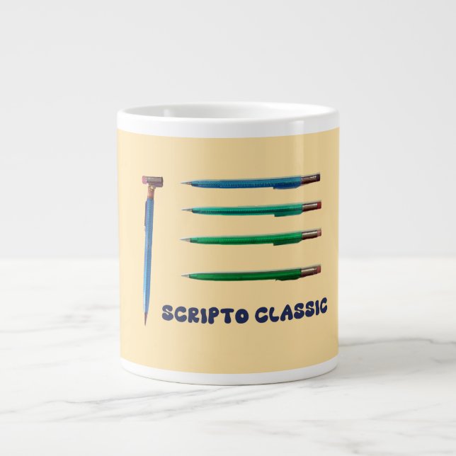 Caneca De Café Grande Lápis Mecânicos Clássicos do Script (Frente)