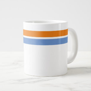 Caneca De Café Grande Laranja Azul-claro, faixas da corda superior em br