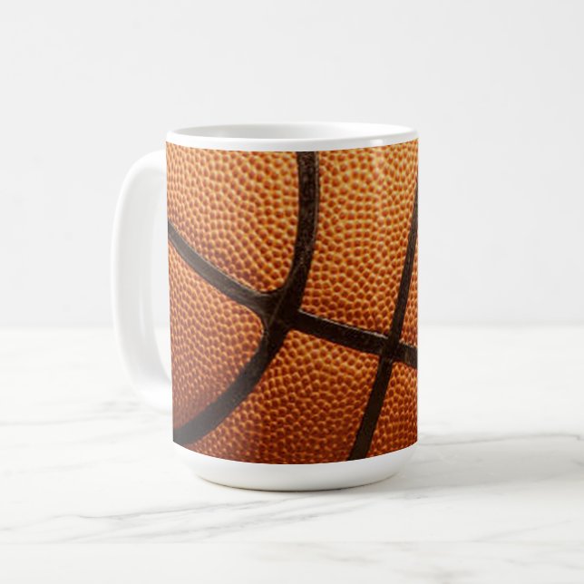 Caneca De Café Grande Laranja Basquete, Café Mug (Frente Esquerda)