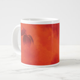 Caneca De Café Grande Laranja Queimada - Leaf Abtract Autumn