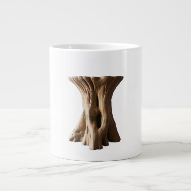 Caneca De Café Grande Large Sculptural Root-Wood Stool (Frente)