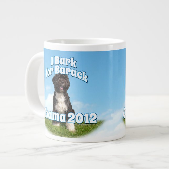 Caneca De Café Grande Latido para Barack, Bo, o primeiro cachorro Obama (Frente Esquerda)