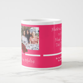 Caneca De Café Grande Latinos do dia de as mães | Foto Rosa vermelha