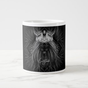 Caneca De Café Grande Leão com Monograma Coroa