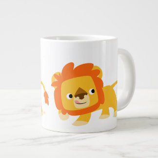 Caneca De Café Grande Leão de Cartoon Mischievo Bonito