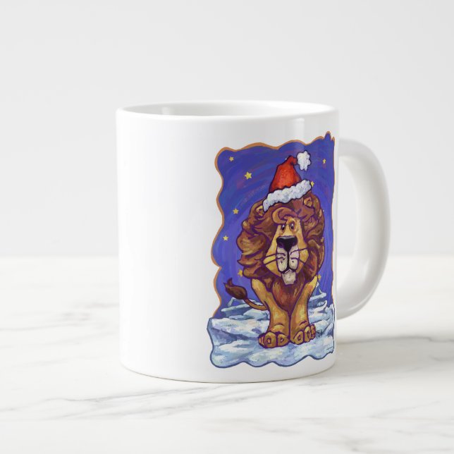 Caneca De Café Grande Leão Natal (Frente Esquerda)