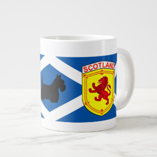 Caneca De Café Grande Leão/Rua galopante. Bandeira Andrews/Terrier escoc