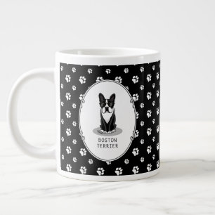 Caneca De Café Grande Legal Boston Terrier com óculos escuros (preto)