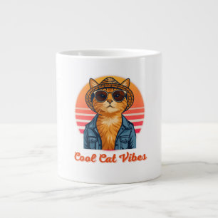 Caneca De Café Grande Legal Cat Vibes 🌴 😎