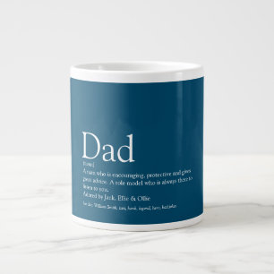 Caneca De Café Grande Legal Pai Azul Moderno Definição do Pai