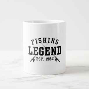 Caneca De Café Grande Legenda De Pesca Estabelecida Em 1984