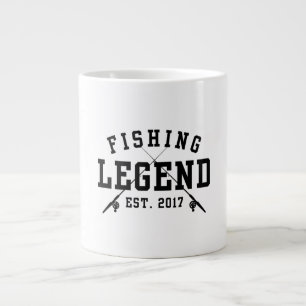 Caneca De Café Grande Legenda De Pesca Estabelecida Em 2017