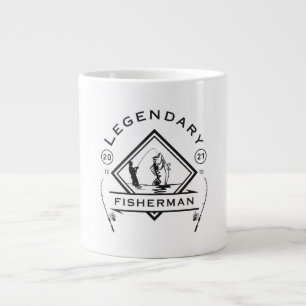 Caneca De Café Grande Legendário Pescador Estabelecido Em 2021