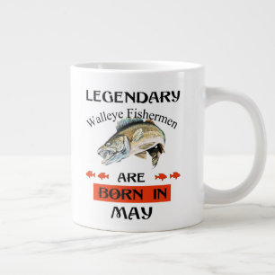 Caneca De Café Grande Legendário pescador Walleye é Nascer em maio