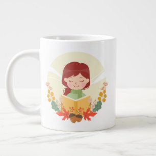 Caneca De Café Grande Leitor de outono