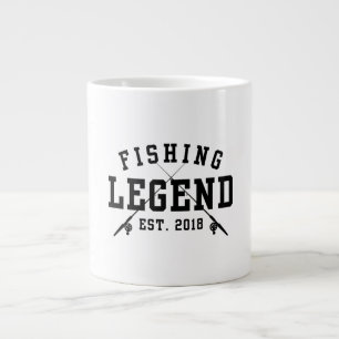 Caneca De Café Grande Lenda da Pesca Estabelecida 2018