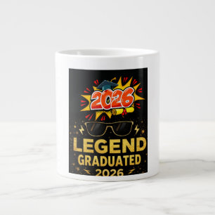 Caneca De Café Grande Lenda Graduada 2026 Design de Formatura Divertido