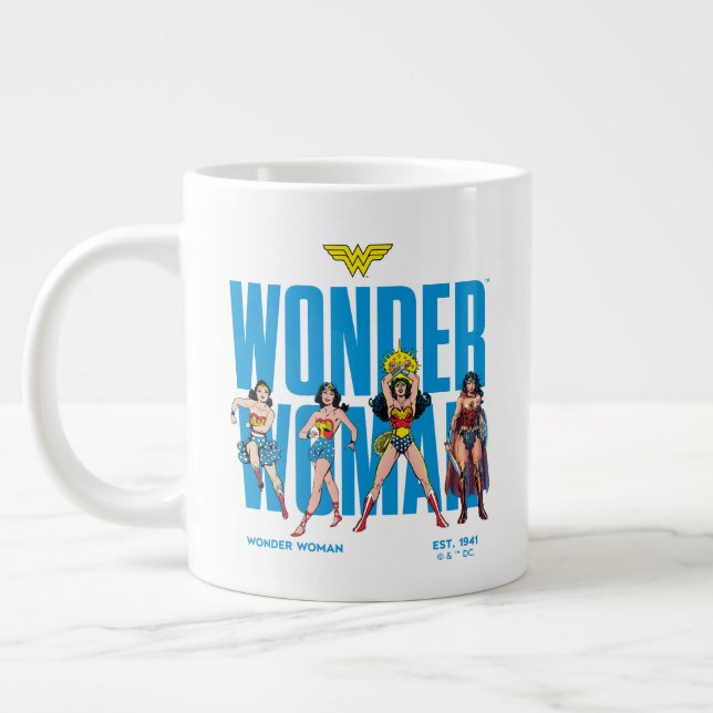 Caneca De Café Grande Lendas da Mulher-Maravilha para Sempre Gráfico (Esquerda)